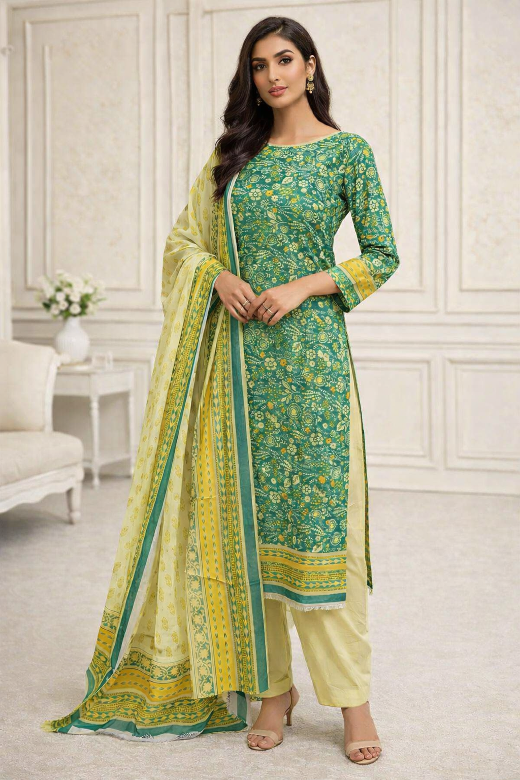 Sapphire 3PC Digital Premium Lawn Suit – Unstitched