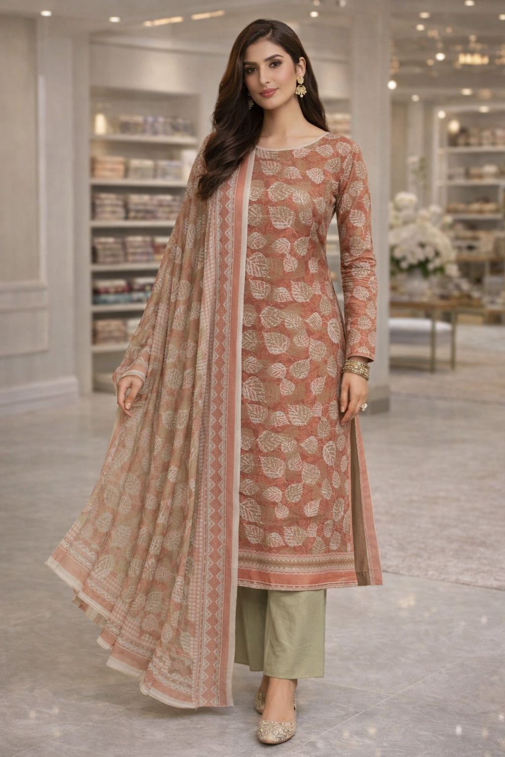 Zeen 3PC Digital Premium Lawn Suit – Unstitched