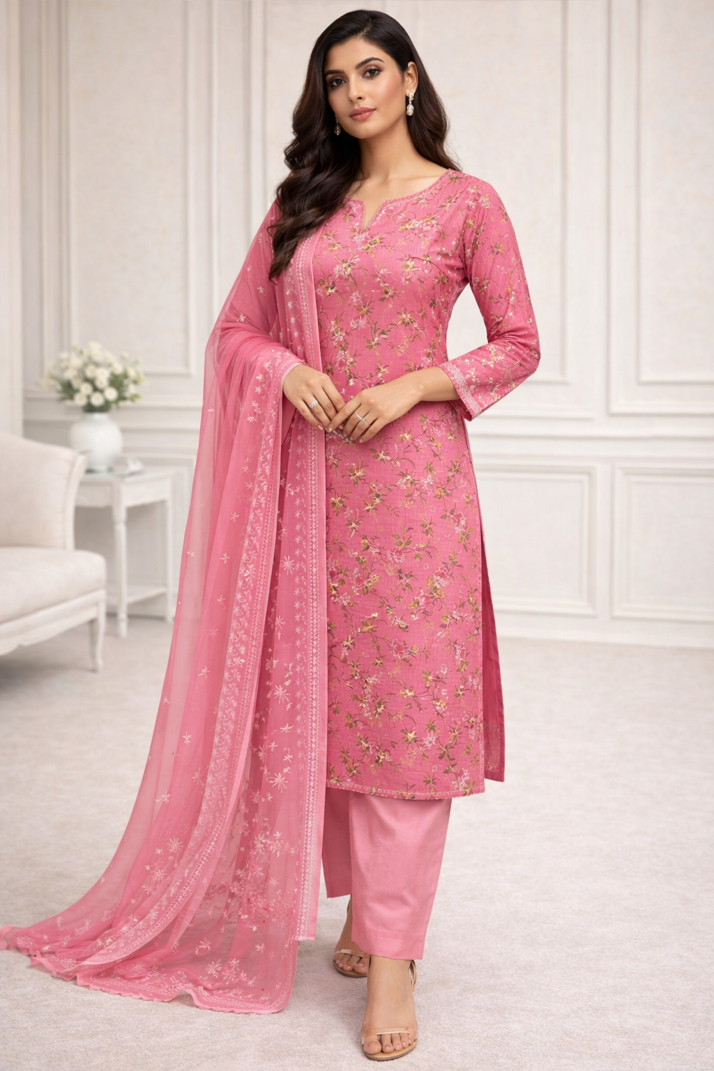 Zeen 3PC Digital Lawn Suit – Unstitched